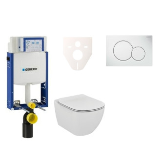 Cenovo zvýhodnený závesný WC set Geberit na zamurovanie + WC Ideal Standard Tesi 110.302.00.5NE1
