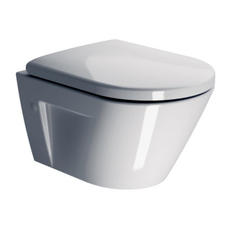 NORM závesná WC misa, GeniusFlush, 36x50cm, biela ExtraGlaze