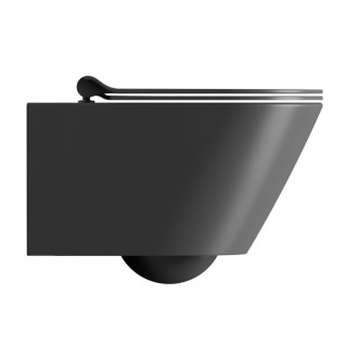KUBE X závesná WC misa, GeniusFlush, 36x55cm, čierna dual-mat