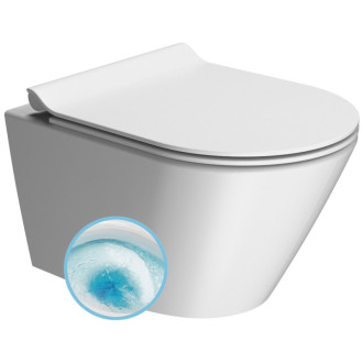 KUBE X závesná WC misa, GeniusFlush, 36x50cm, biela dual-mat