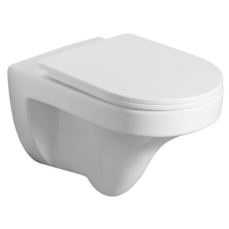 DENICA závesná WC misa, Vortex Rimless, 36x52cm, biela