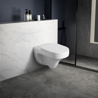 DENICA závesná WC misa, Vortex Rimless, 36x52cm, biela