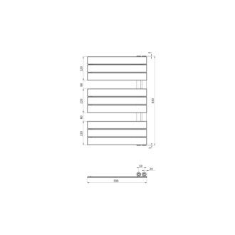 MYTHOS vykurovacie teleso 500x830 mm, biela