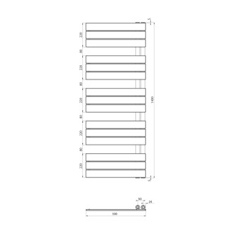 MYTHOS vykurovacie teleso 500x1430 mm, biela