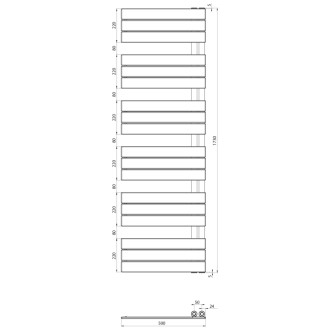 MYTHOS vykurovacie teleso 500x1730 mm, biela