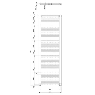 DIRECT vykurovacie teleso s bočným pripojením 450x1680 mm, čierna mat
