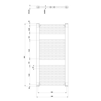 DIRECT vykurovacie teleso s bočným pripojením 600x960 mm, čierna mat