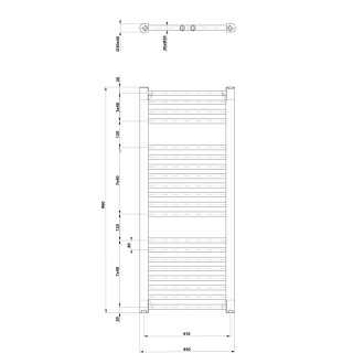 DIRECT vykurovacie teleso s bočným pripojením 450x960 mm, čierna mat