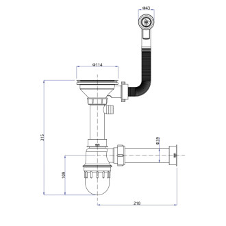 Granitový vstavaný drez s odkvapom, 77x44cm, čierna