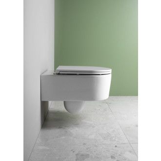 SISTEMA A závesná WC misa, Rimless, 36x53,5 cm, biela