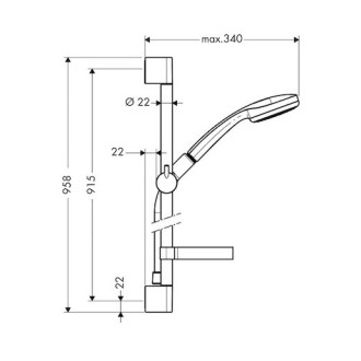 Sprchový set Hansgrohe Croma 100 s mydlenkou chróm 27724000
