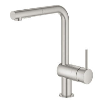 Drezová batéria Grohe Minta s vyťahovacou spŕškou supersteel 30274DC0
