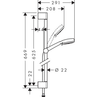Sprchový set Hansgrohe Crometta biela/chróm 26654400