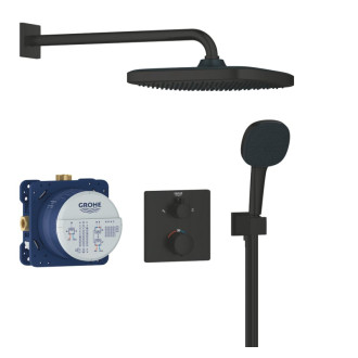 Sprchový systém Grohe Precision Thermostat vrátane podomietkového telesa čierna matná 348822430
