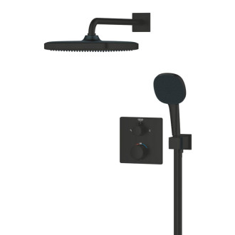 Sprchový systém Grohe Precision Thermostat vrátane podomietkového telesa čierna matná 348822430