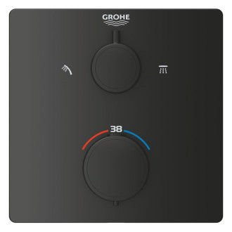 Sprchový systém Grohe Precision Thermostat vrátane podomietkového telesa čierna matná 348822430