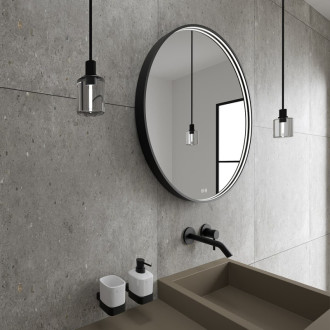 Zrkadlo so senzorom Nimco 70x70 cm čierna matná ZPC31001RVX90