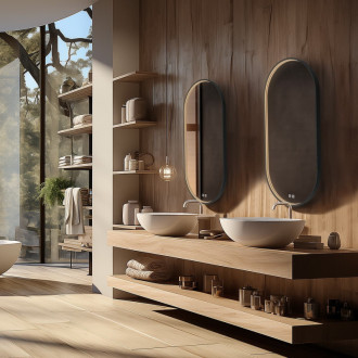 Zrkadlo so senzorom Nimco 45x90 cm čierna matná ZPC32003LVX90