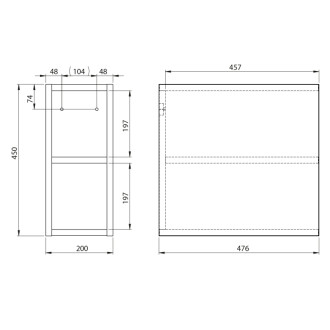 WAVE skrinka spodná policová 20x45x47, 8cm, dub cuneo WA020-2525 59770