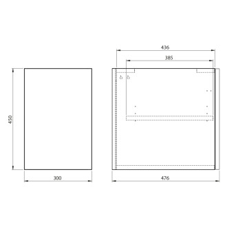 WAVE skrinka spodná dvierková 30x45x47, 8cm, pravá/ľavá, biela/dub cuneo WA030-3025 59775