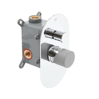 Sprchová a vaňová batéria SAT Fusion vrátane podomietkového telesa betón SATBSFU215B