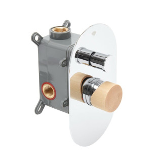 Sprchová a vaňová batéria SAT Fusion vrátane podomietkového telesa drevo SATBSFU215DS