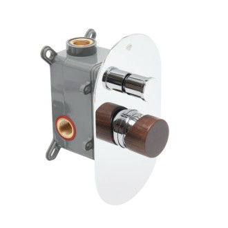 Sprchová a vaňová batéria SAT Fusion vrátane podomietkového telesa tmavé drevo SATBSFU215DT