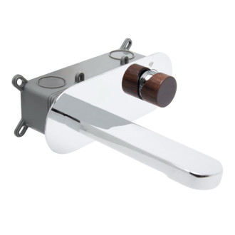 Umývadlová batéria SAT Fusion vrátane podomietkového telesa tmavé drevo SATBSFU101DT