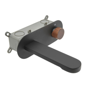 Umývadlová batéria SAT Fusion vrátane podomietkového telesa páka tmavé drevo SATBSFU101DTC