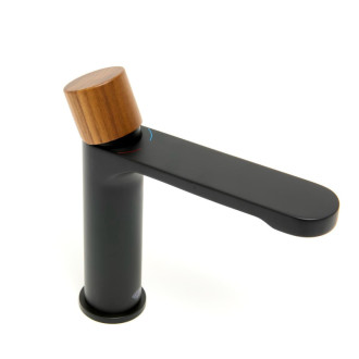 Umývadlová batéria SAT Fusion bez výpuste páka tmavé drevo SATBSFU271DTC