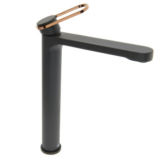 Vysoká umývadlová batéria SAT Fusion bez výpuste čierna/bronz SATBSFU285CPCBR