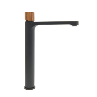 Vysoká umývadlová batéria SAT Fusion bez výpuste páka tmavé drevo SATBSFU285DTC