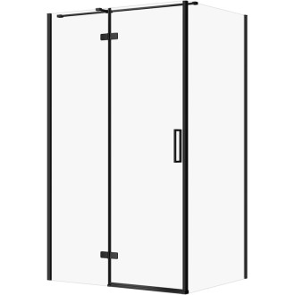 Cersanit Jota sprchovací kút L čierna číre sklo 90x120x195 S160-028