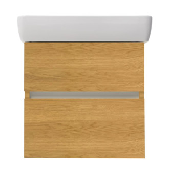 Kúpeľňová skrinka s keramickým umývadlom Laufen Naturel Project 52,5x51x45,3 cm dub medový mat PROJECT260DM