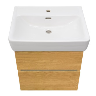 Kúpeľňová skrinka s keramickým umývadlom Laufen Naturel Project 52,5x51x45,3 cm dub medový mat PROJECT260DM