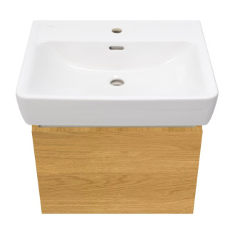 Kúpeľňová skrinka s keramickým umývadlom Laufen Naturel Project 52,5x40x45,3 cm dub medový mat PROJECT60DM