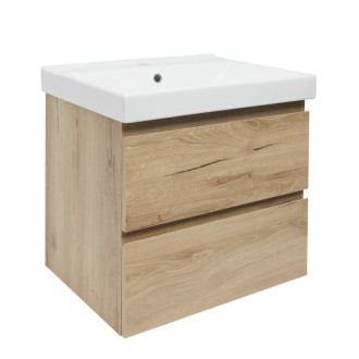Kúpeľňová skrinka 2 zásuvková s umývadlom SAT B-Way 59x50x45 cm dub mat BWAY260OAKU1