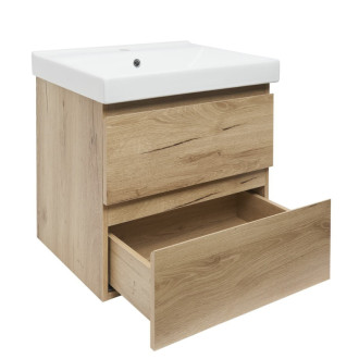 Kúpeľňová skrinka 2 zásuvková s umývadlom SAT B-Way 59x50x45 cm dub mat BWAY260OAKU1