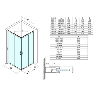 SIGMA SIMPLY obdĺžnikový sprchovací kút 1200x800 mm, L/P, rohový, číre sklo GS2112-05