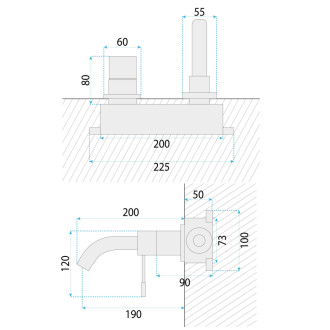 Podomietková umývadlová batéria REA LUNGO Diamond Chróm + BOX