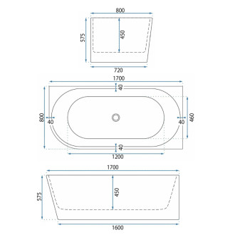 Rohová akrylová vaňa WENUS RIGHT 170