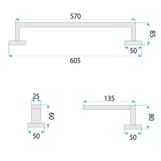 Súprava kúpeľňových doplnkov Rio Black 4 diely