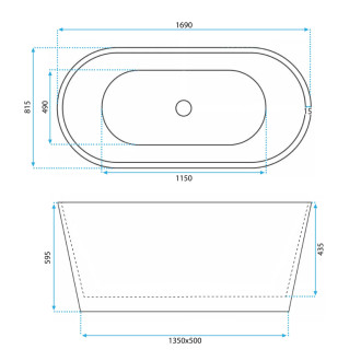 Voľne stojaca akrylátová vaňa GAJA 170