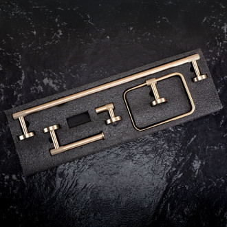 Súprava kúpeľňových doplnkov GRID Brush Gold 4 diely