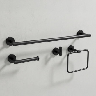 Súprava kúpeľňových doplnkov GRID Black 4 diely