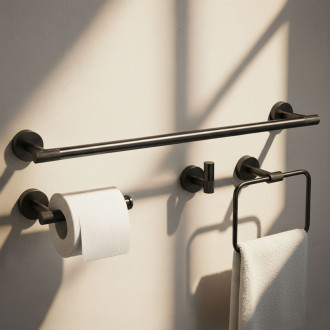 Súprava kúpeľňových doplnkov GRID Black 4 diely