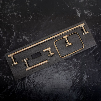 Súprava kúpeľňových doplnkov GRID Gold 4 diely