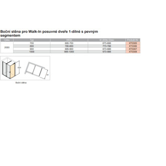 Bočná zástena k sprchovým dverám 90 cm Huppe Xtensa pure XT0307.069.322