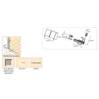 Bočná zástena k sprchovým dverám 90 cm Huppe Xtensa pure XT0307.069.322