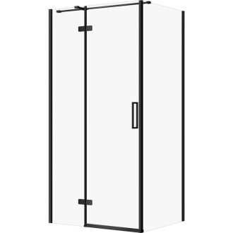 Cersanit Jota sprchovací kút L čierna číre sklo 80x100x195 S160-034